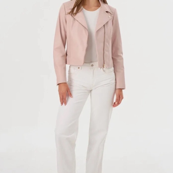 Neiman Marcus Soft Pink Leather Jacket - Picture 3 of 13